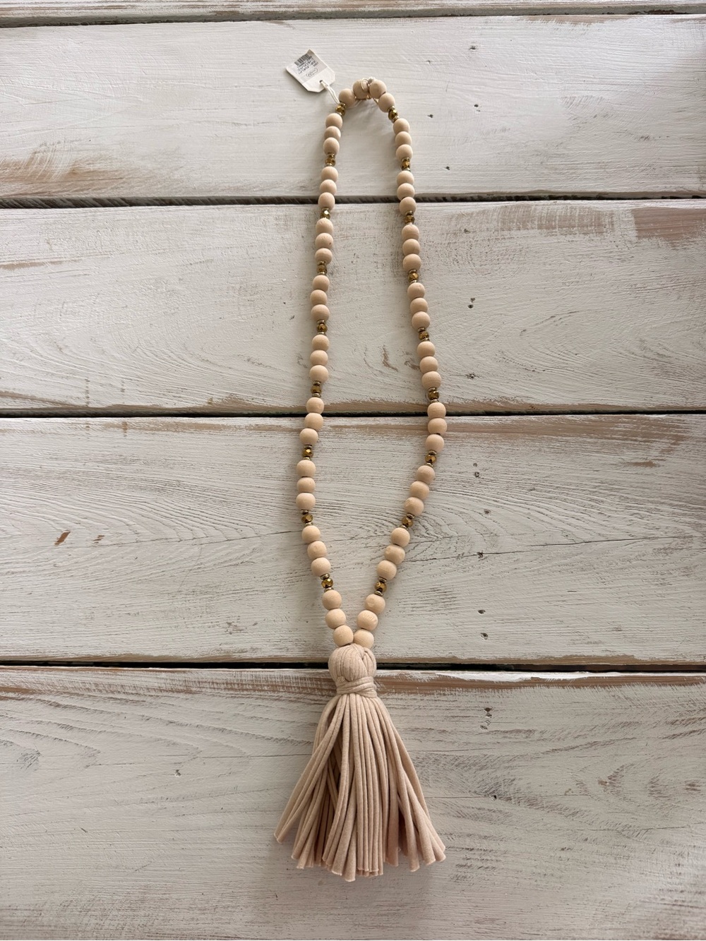 Layered Tassel & Bead Necklace Set - Red, Cream, Green, Brown, Gold (Mud Pie) - Picture 7 of 12